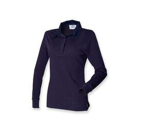 Front Row FR101 - Women's long sleeve plain rugby shirt Navy/ Navy