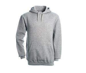 B&C BC510 - Kangaroo Pocket Hoodie aus Baumwolle für Herren Heather Grey