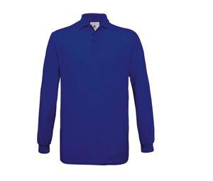 B&C BC425 - Langarm-Poloshirt aus 100% Baumwolle Royal