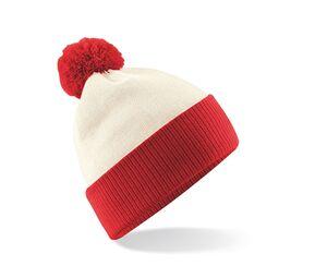 Beechfield BF451 - SNOWSTAR® TWO-TONE BEANIE Off White / Bright Red