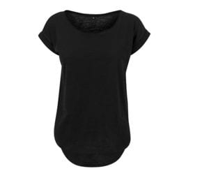 Build Your Brand BY036 - Damen T-Shirt mit langem Rücken Schwarz