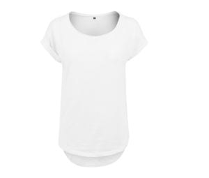 Build Your Brand BY036 - Damen T-Shirt mit langem Rücken Weiß