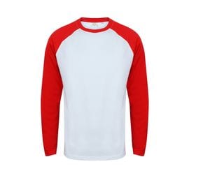 SF Men SF271 - Tee-shirt baseball manches longues Weiß / Rot