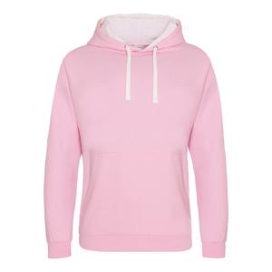 AWDIS JH003 - Kontrast-Hoodie Baby Pink/Arctic White