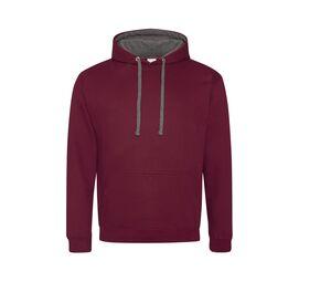 AWDIS JH003 - Kontrast-Hoodie Burgundy/ Charcoal