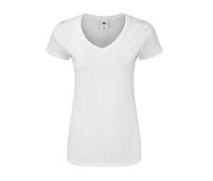 Fruit of the Loom SC155 - LADIES ICONIC 150 V-NECK T Weiß