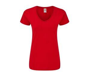 Fruit of the Loom SC155 - LADIES ICONIC 150 V-NECK T Red