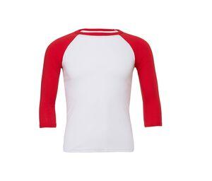 Bella + Canvas BE3200 - T-Shirt mit V-Ausschnitt Weiß / Rot