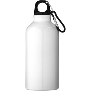 PF Concept 100002 - Oregon 400 ml Aluminium Trinkflasche mit Karabinerhaken Weiß
