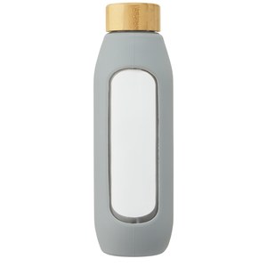 PF Concept 100666 - Tidan 600 ml Flasche aus Borosilikatglas mit Silikongriff Grey
