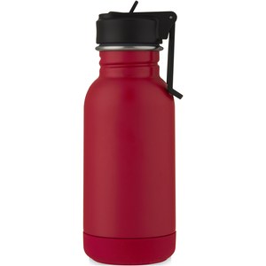 PF Concept 100674 - Lina 400 ml Sportflasche aus Edelstahl mit Strohhalm und Schlaufe Ruby Red