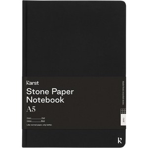 Karst® 107798 - Karst® A5 Steinpapier Notizbuch mit festem Einband - kariert Solid Black