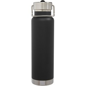 PF Concept 100732 - Thor 750 ml Kupfer-Vakuum Sportflasche mit Trinkhalm Solid Black