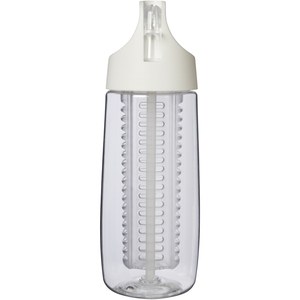 PF Concept 100784 - HydroFruit 700 ml Sportflasche aus recyceltem Kunststoff mit Klappdeckel und Trinkhalm Transparent White