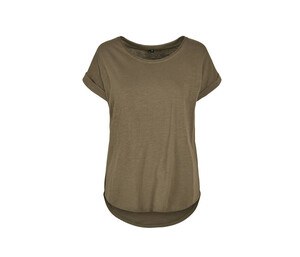Build Your Brand BY036 - Damen T-Shirt mit langem Rücken Olive