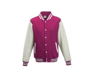 AWDIS JH043J - Kinder Baseball-Sweatshirt Hot Pink / White