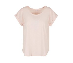 Build Your Brand BY036 - Damen T-Shirt mit langem Rücken Pink