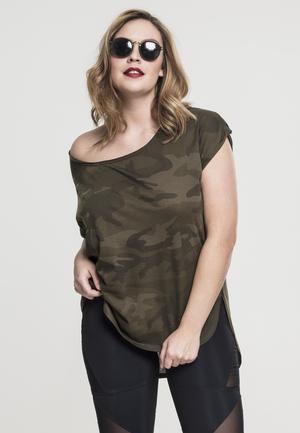 Urban Classics TB1635C - Camo Back Shaped Tee für Damen